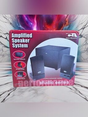 BRAND NEW Cyber Acoustics Amplified Speaker System 3 Piece Subwoofer 2.1 CA-3001